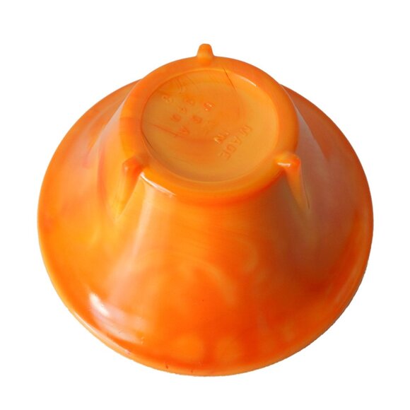 Art Deco Akro Agate Orange Dart Bowl Vase Vintage Small Planter Flower Pot - Picture 4 of 4